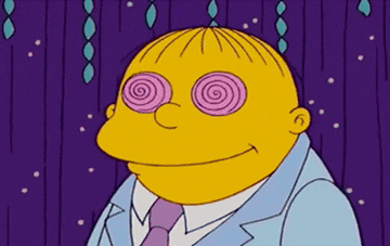 a gif of Ralph Wiggum from &quot;The Simpsons&quot; with swirly eyes