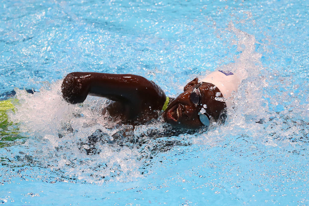 Husnah Kukundakwe of Uganda competes in heat 1 of the Women&#x27;s 100m Freestyle S9London 2019 World Para-swimming Allianz Championships