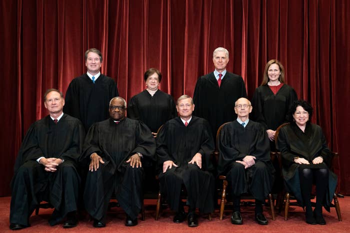 The Supreme Court justices pose for a group photo
