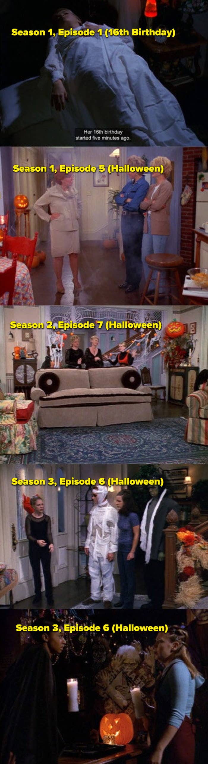Pictures of halloween episodes from Seasons 1-4