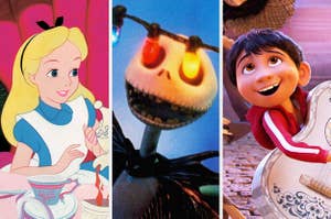Alice from "Alice in Wonderland;" Jack Skellington from "The Nightmare Before Christmas;" Miguel from "Coco"