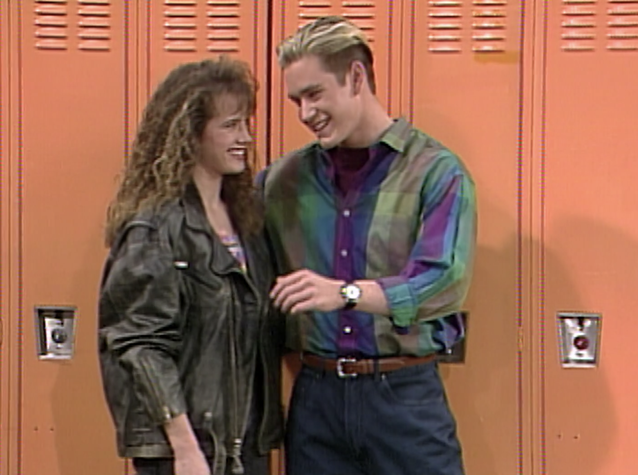 Zack and Tori hanging by the lockers