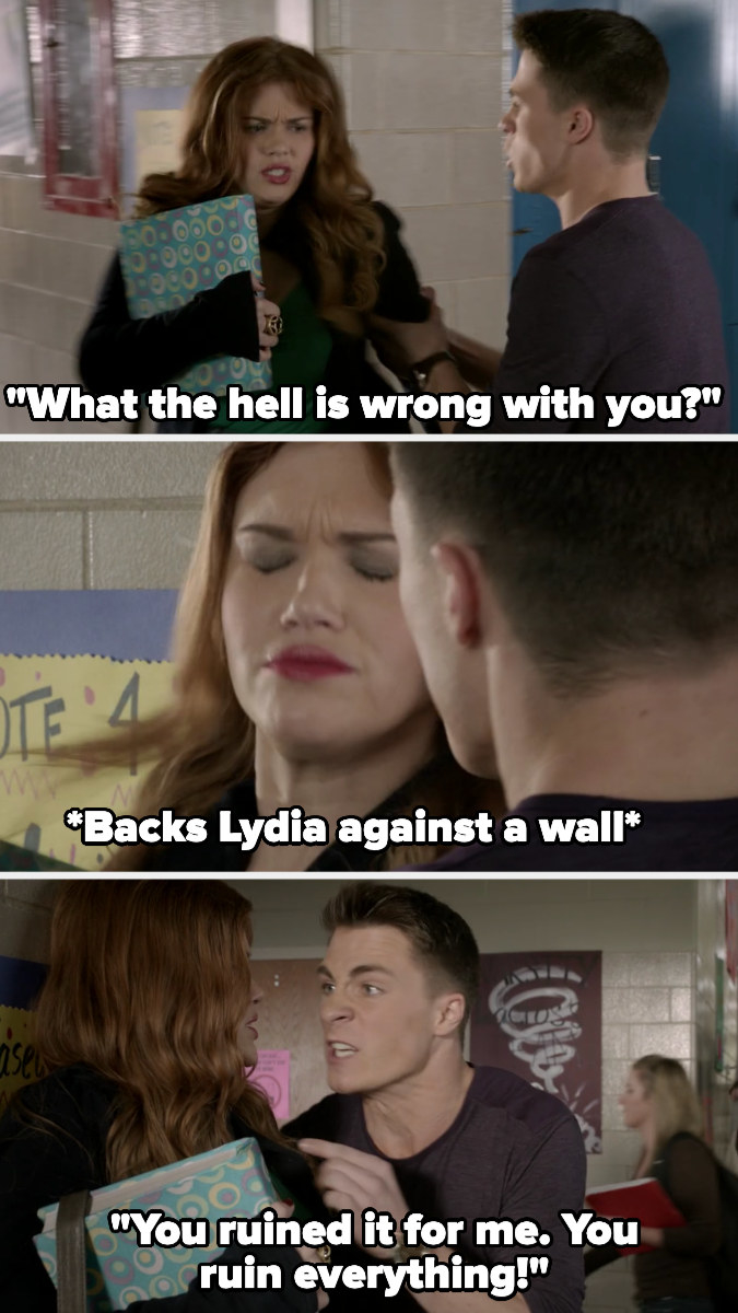 Jackon physically intimidates Lydia and says she ruins everything