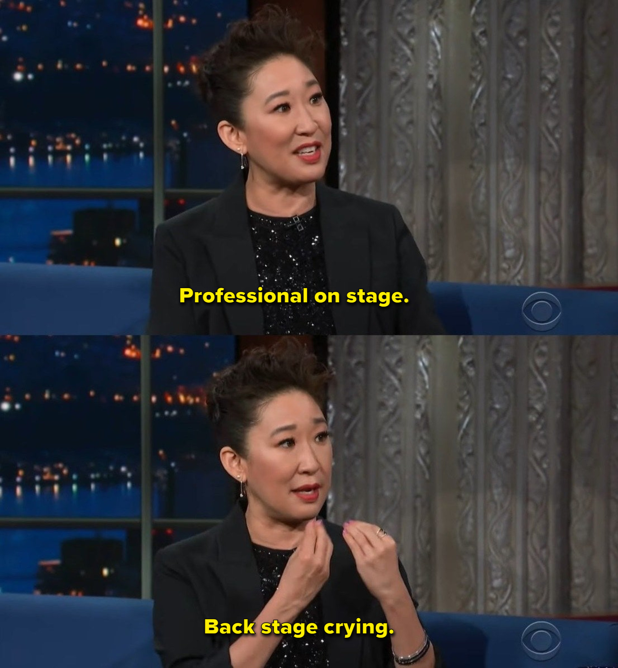 Sandra Oh: &quot;Professional on stage and back stage crying&quot;