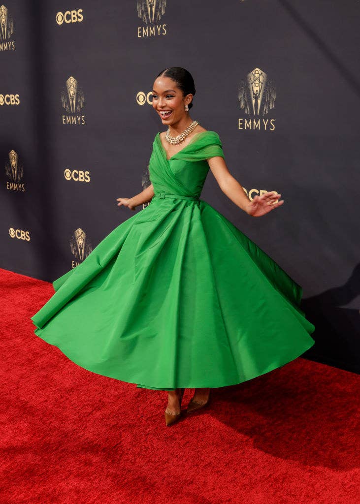 Yara Shahidi Wore Dior Haute Couture To The 2021 Emmy Awards