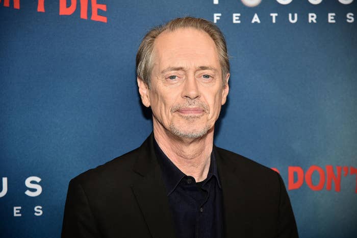 Steve Buscemi wearing a suit at a red carpet event