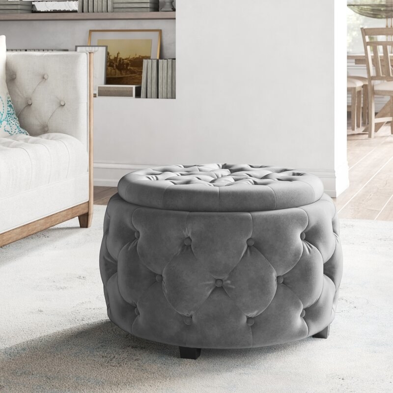 The storage ottoman in a living room