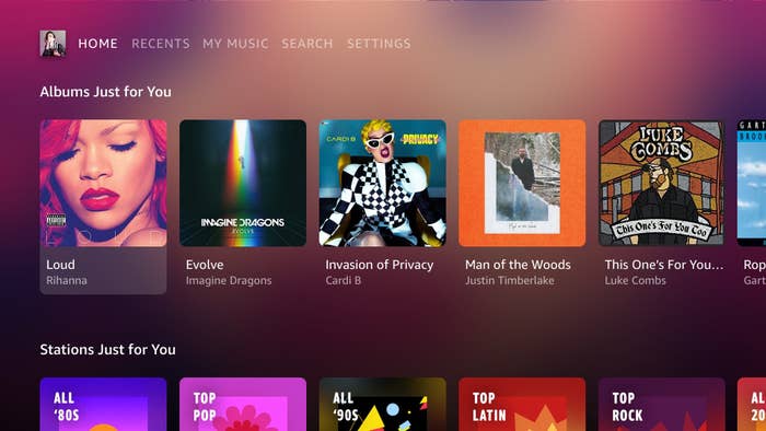 Display of Amazon music library