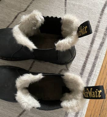 reviewer black boots with faux fur 