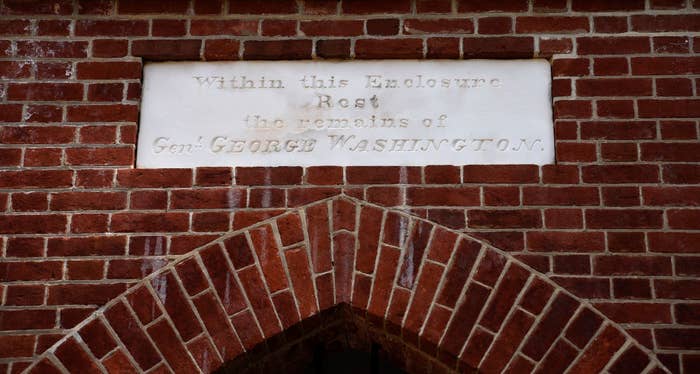 The plaque marking the tomb of George Washington