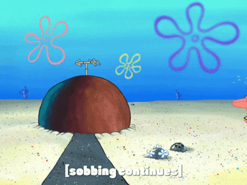 gif of patrick from &quot;spongebob&quot; running to his house