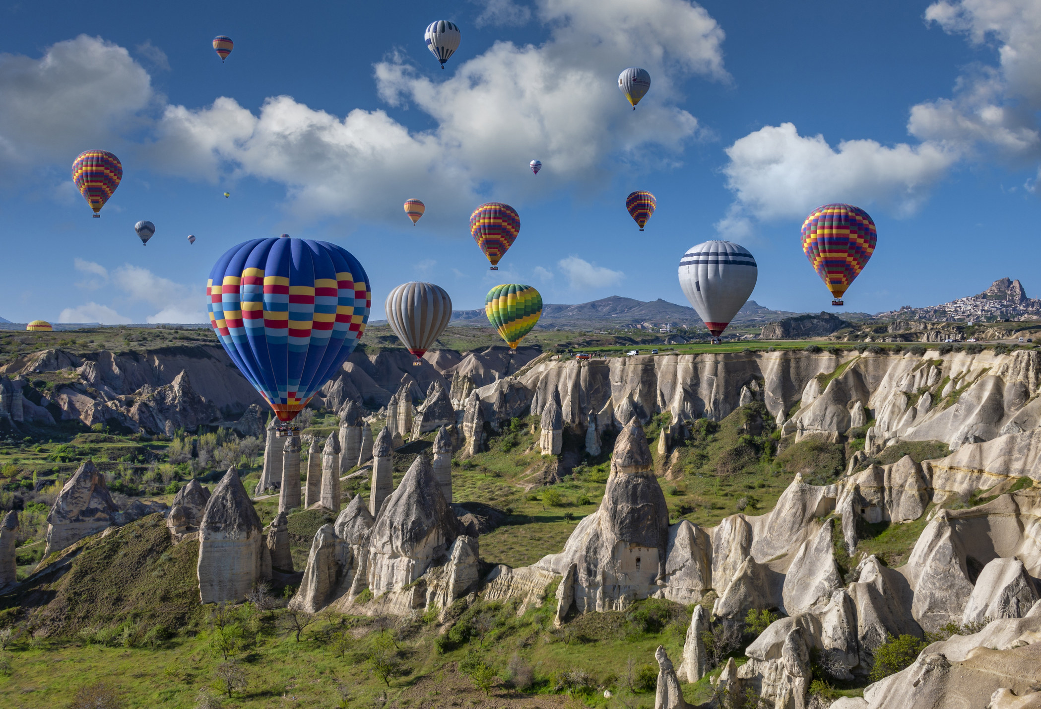 Hot air balloons over Cappadocia.