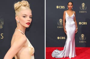 Anya Taylor-Joy and Kerry Washington on the red carpet at the Emmys