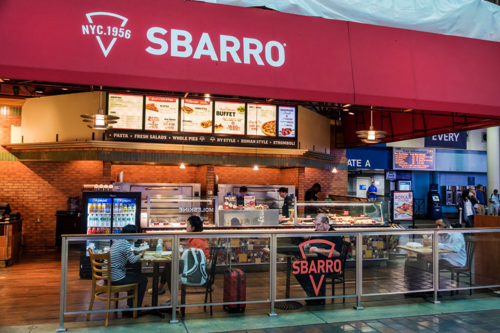 sbarro pizza stand in an airport