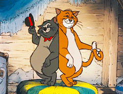 two cats dancing in disney&#x27;s &quot;The aristocats&quot;