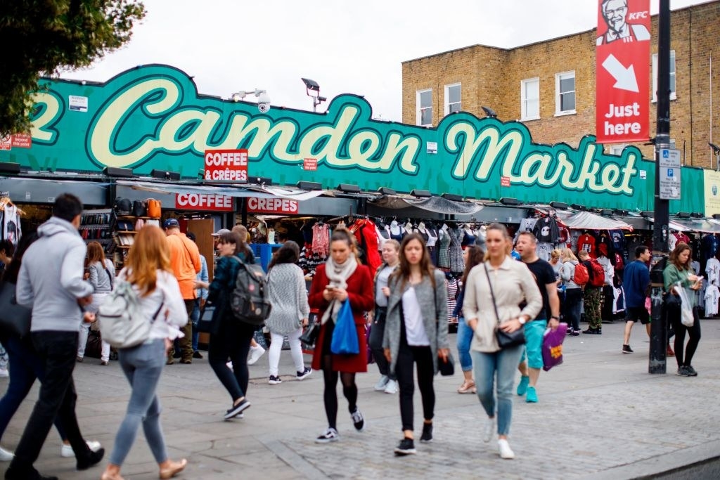 bustling downtown market