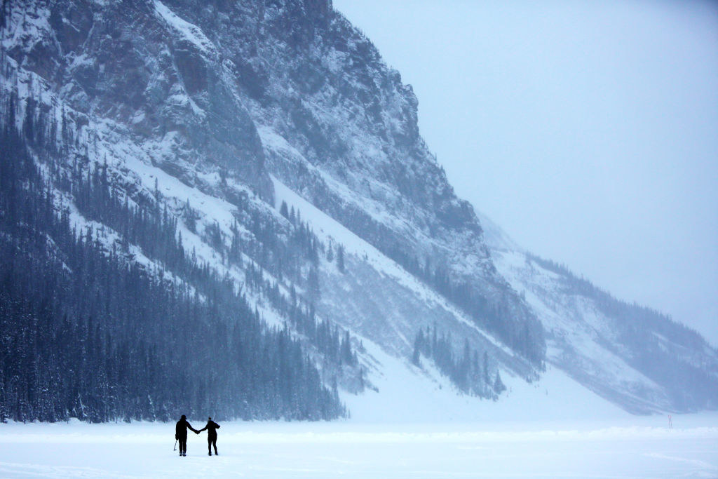 nearly empty frozen lake you can skate on