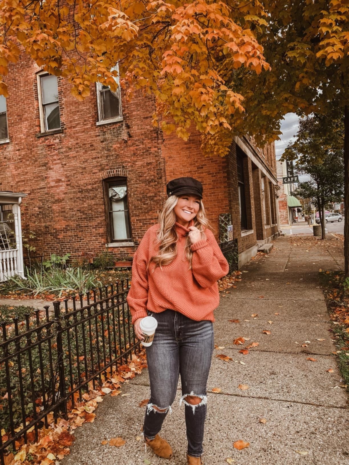 orange sweaters for fall