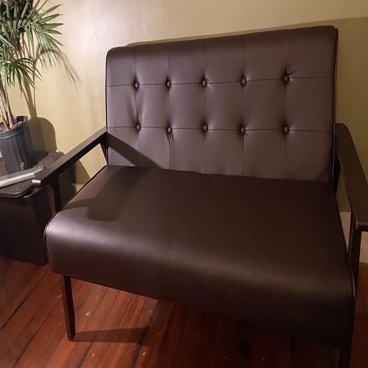 Reviewer image of the assembled couch