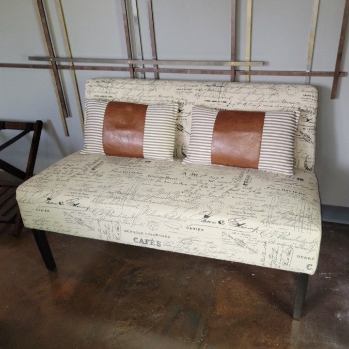 Reviewer image of the loveseat with pillows
