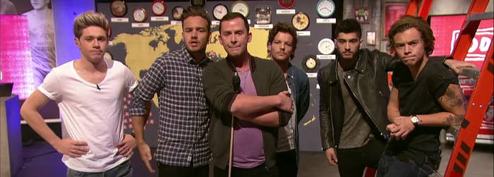 The members of one direction posing