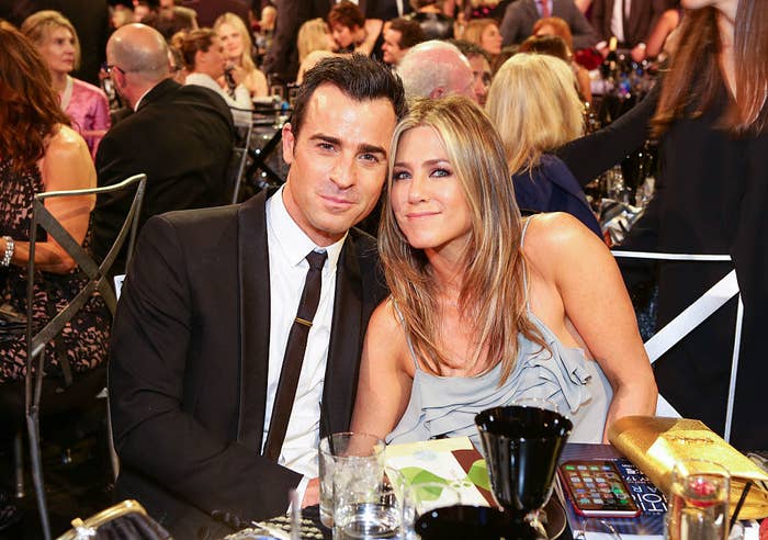 Justin Theroux (L) and Jennifer Aniston attend the 21st Annual Critics&#x27; Choice Awards
