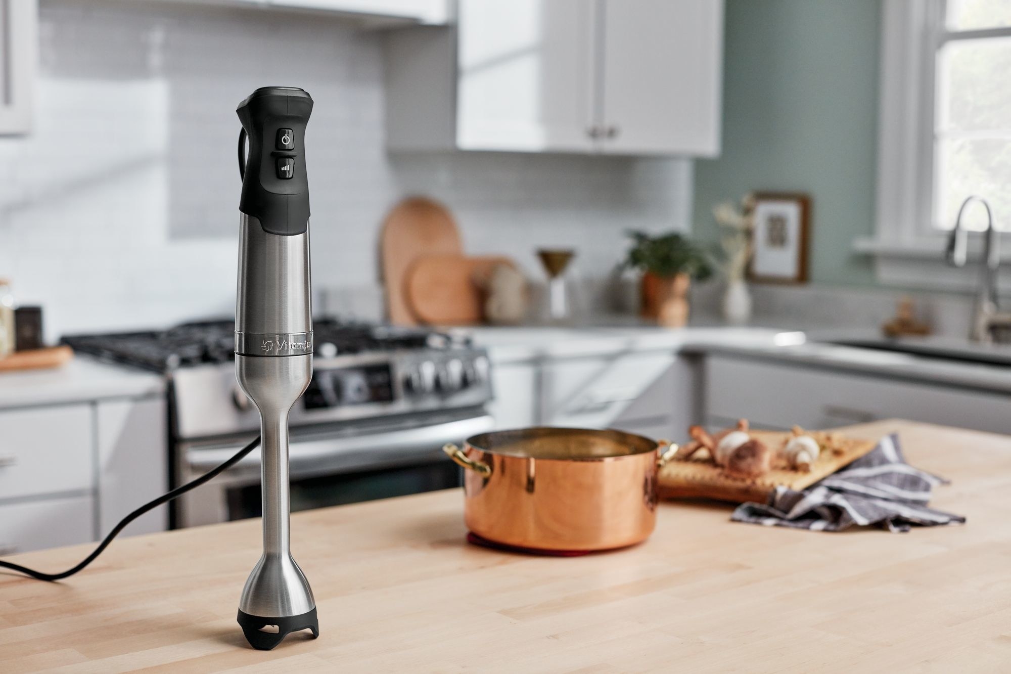 the immersion blender in a kitchen