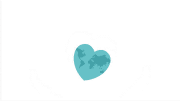GIF of hands holding up a heart shaped world