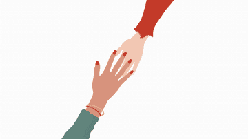 GIF of diverse hands joining together
