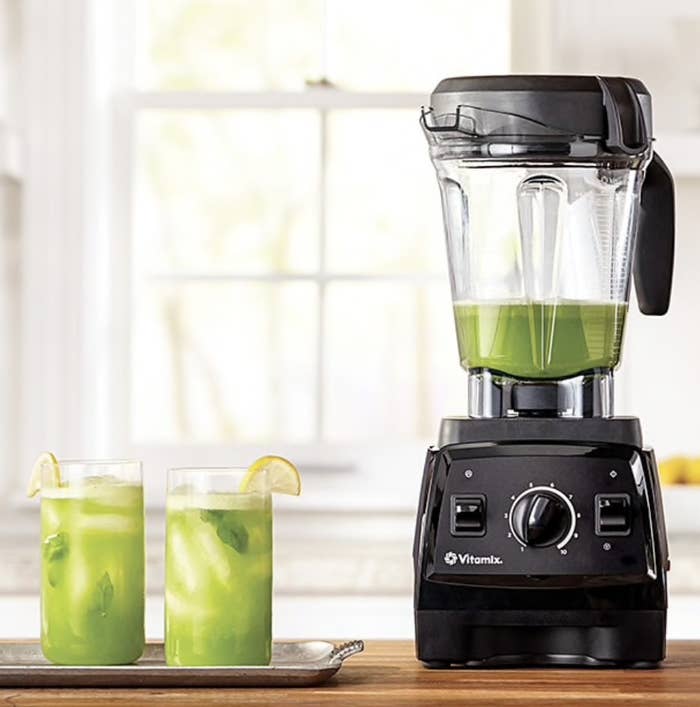 the blender with a smoothie