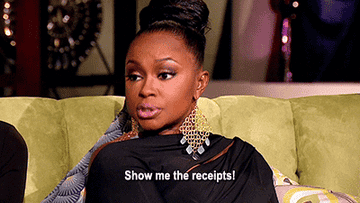 Gif of Phaedra Parks saying &quot;Show me the receipts!&quot;
