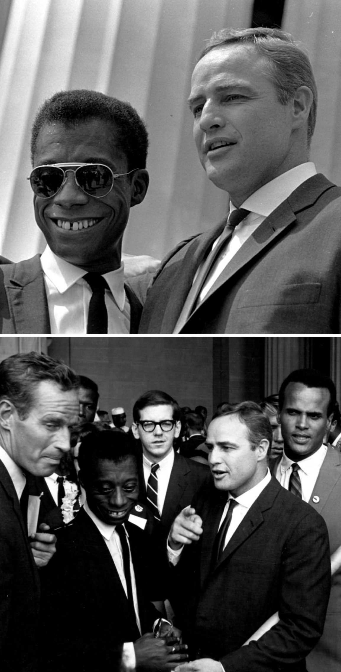 Baldin and Brando at the Lincoln Memorial during the March on Washington for Jobs and Freedom in 1963