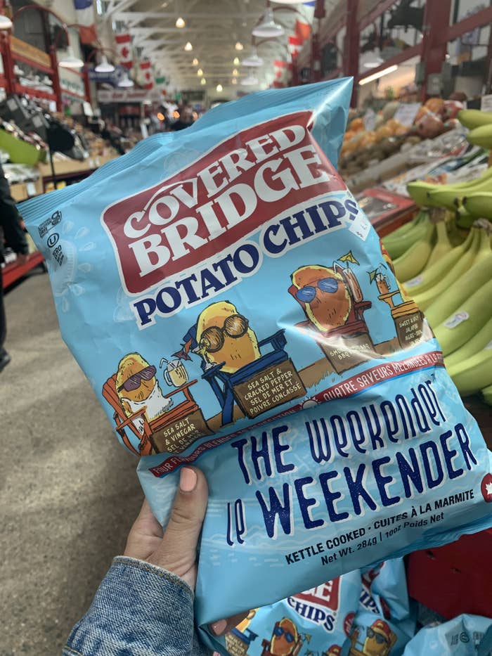 A bag of covered bridge potato chips