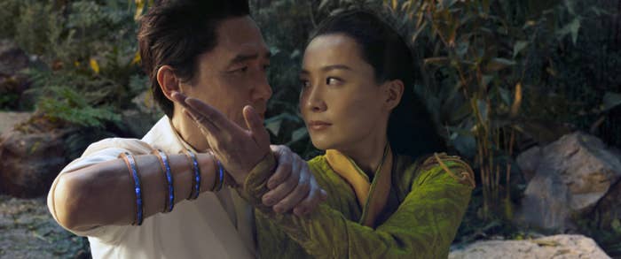 Tony Leung and Fala Chen gazing into each other's eyes