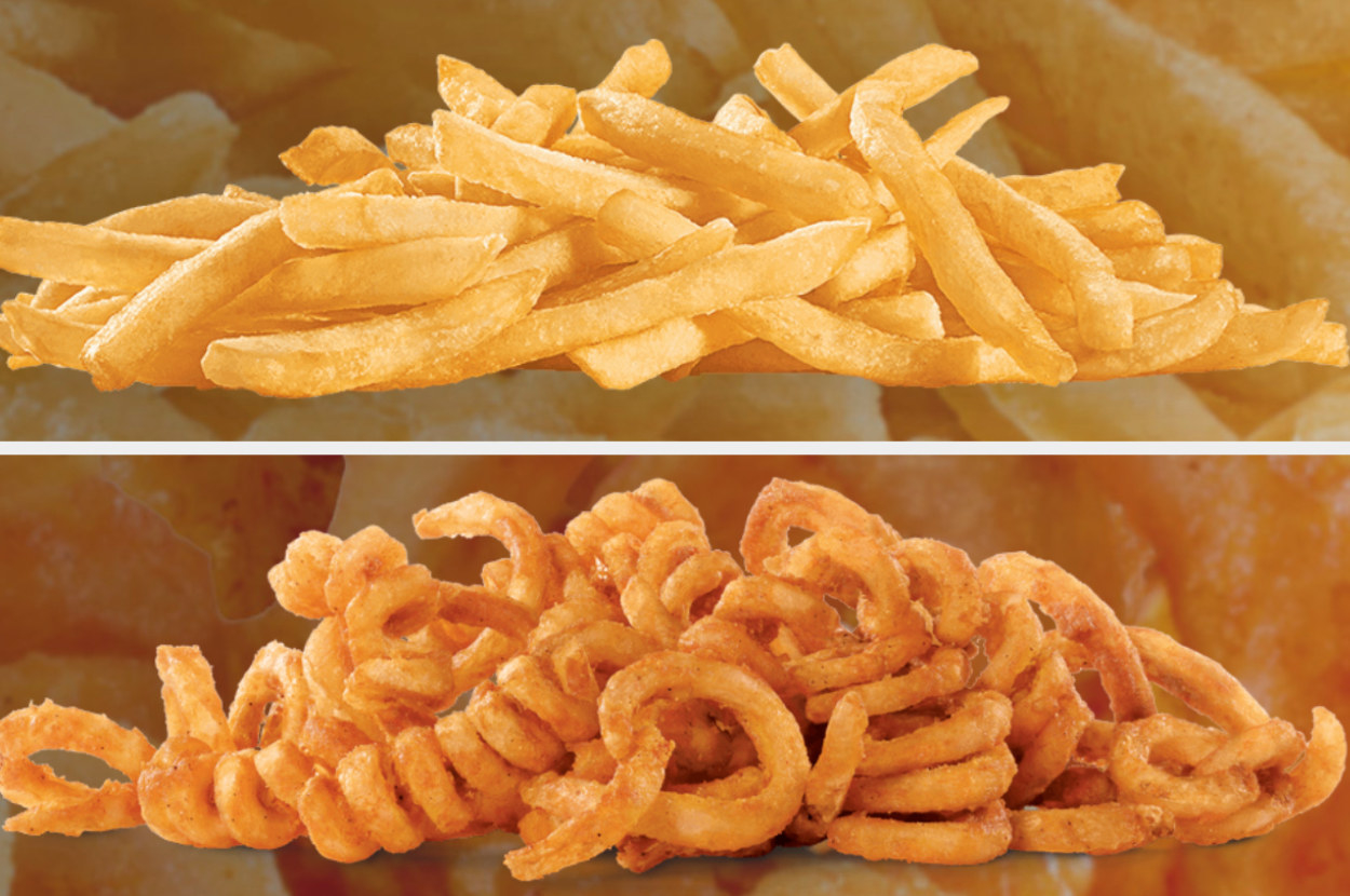 regular fries and curly fries from jack in the box