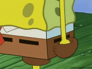 Spongebob pulling a roll of cash from a pocket