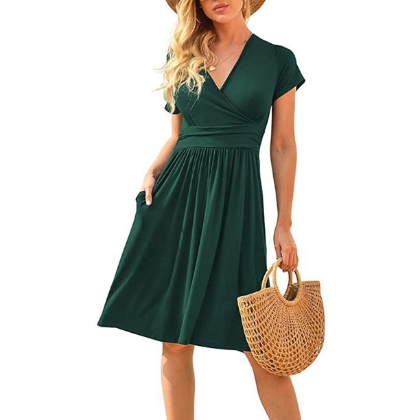 The dress in green