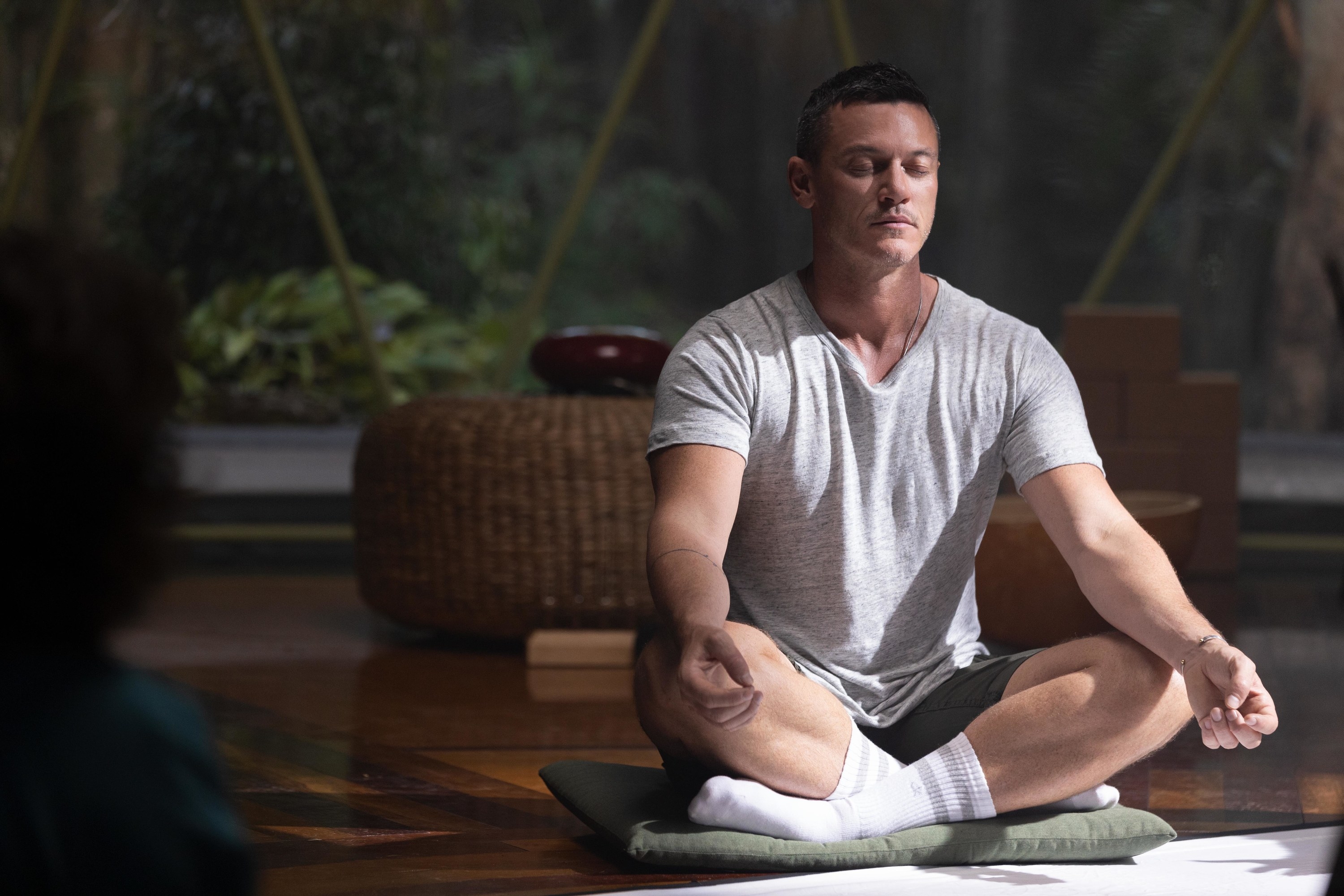 Lars meditating on the floor