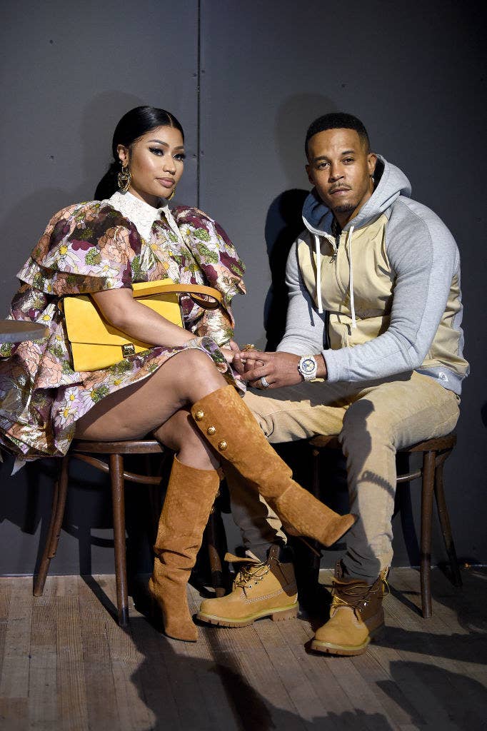 Nicki, on the left, sitting alongside her husband Kenneth