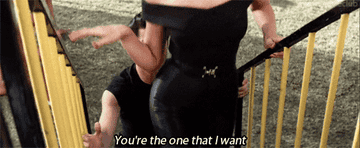 GIF John Travolta singing, &quot;You&#x27;re the one I want&quot; from the movie &quot;Grease&quot;