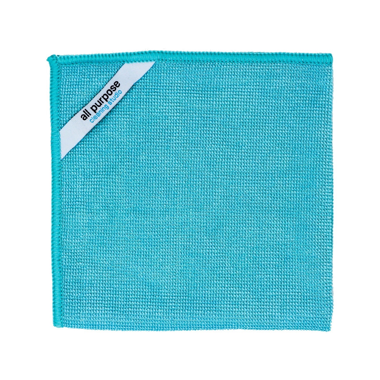 blue microfiber cloth folded up into a square