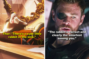 Thor calling Rocket a rabbit