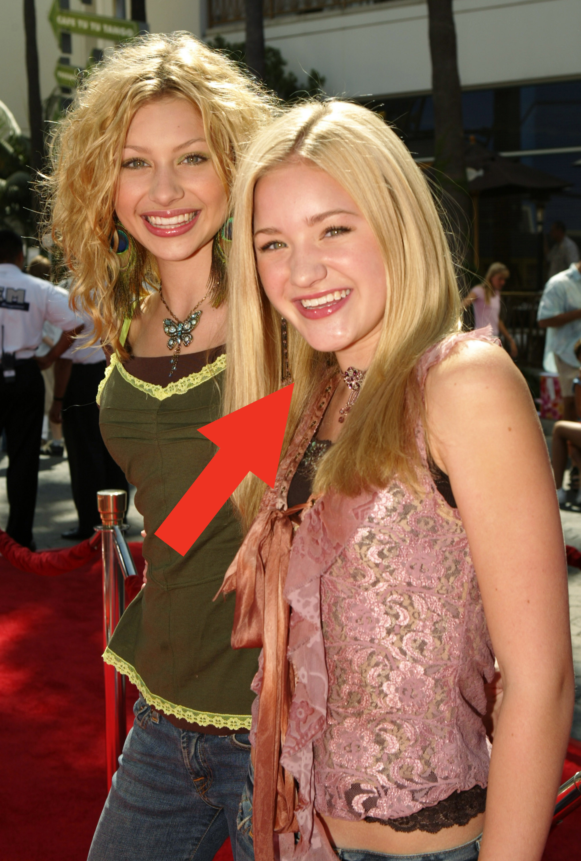 Michalka with sister Aly in 2004