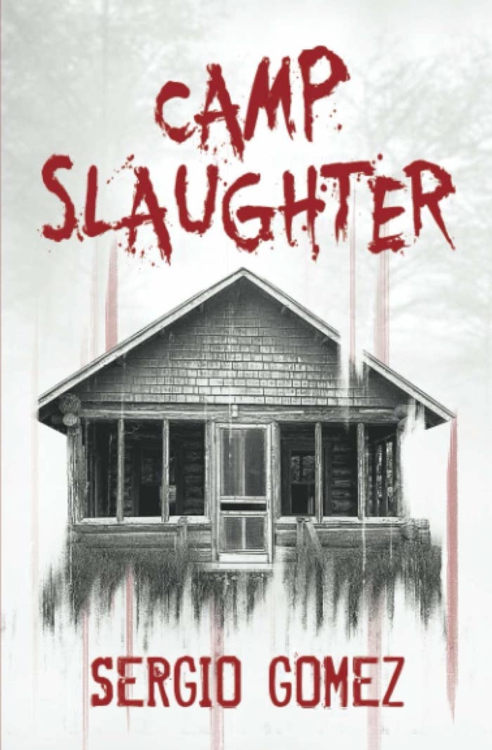 A creepy, decrepit cabin stands alone with red font that bleeds down the title.