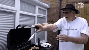 Man whose arms catch on fire while grilling