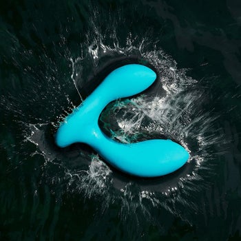 Blue prostate massager in water