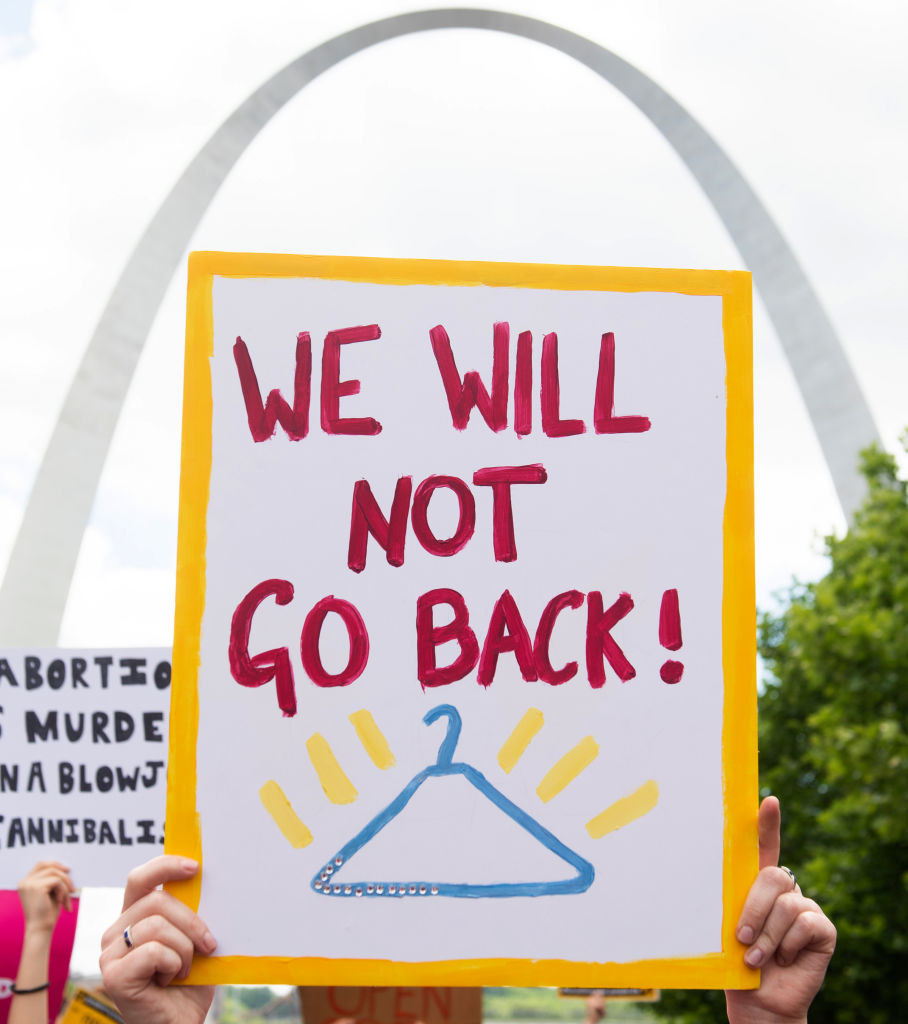 protest sign saying &quot;we will not go back&quot;