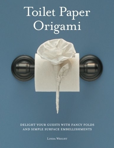 The book cover, which features an origami rose made of toilet paper