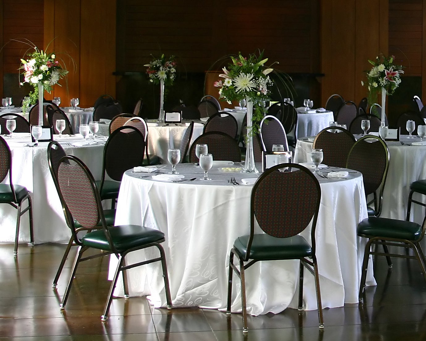 Tables at a wedding reception