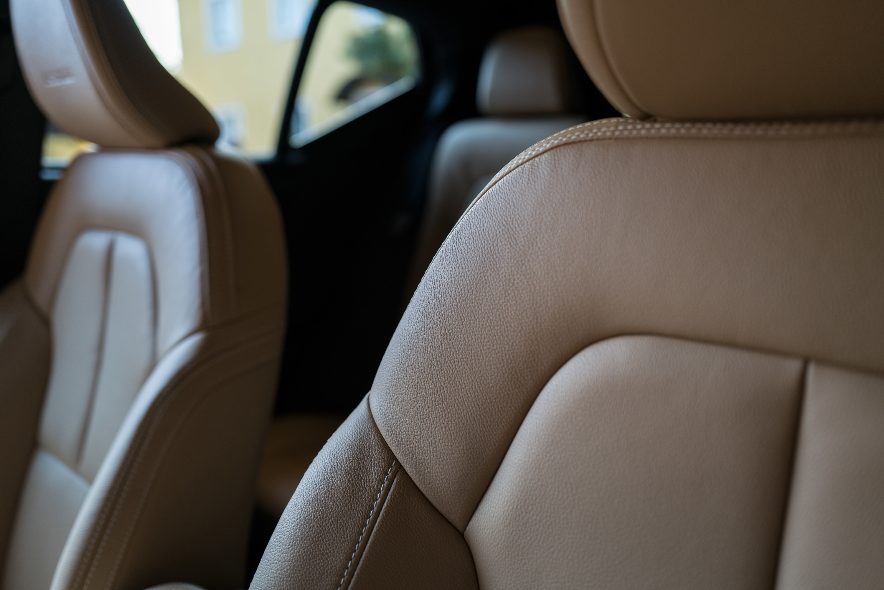 The front seats in a car